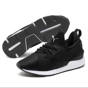 Puma Muse Satin Black Sneakers